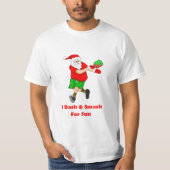 Funny Santa Playing Pickleball I Dash & Smash Spaß T-Shirt (Vorderseite)