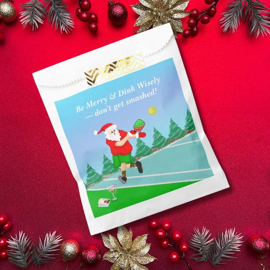Funny Santa Playing Pickleball Merry Volley Xmas Geschenktütchen