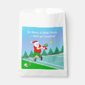 Funny Santa Playing Pickleball Merry Volley Xmas Geschenktütchen (Vorderseite)