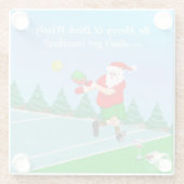 Funny Santa Playing Pickleball Merry Volley Xmas Glasuntersetzer (Rückseite)