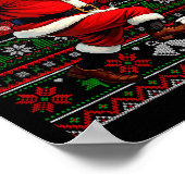 Funny Santa Playing Soccer Ugly Christmas Sweater  Poster (Ecke)