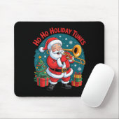 Funny Santa Playing Trombone Holiday Chrismas Xmas Mousepad (Mit Mouse)