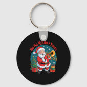 Funny Santa Playing Trombone Holiday Chrismas Xmas Schlüsselanhänger (Vorderseite)