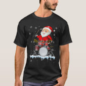 Funny Santa Playing Trum Weihnachtstrommler Gi T-Shirt (Vorderseite)