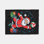 Funny Santa Playing Volleyball Holiday Christmas X Fleecedecke (Vorderseite (Horizontal))