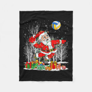 Funny Santa Playing Volleyball WeihnachtsLICHT XM Fleecedecke