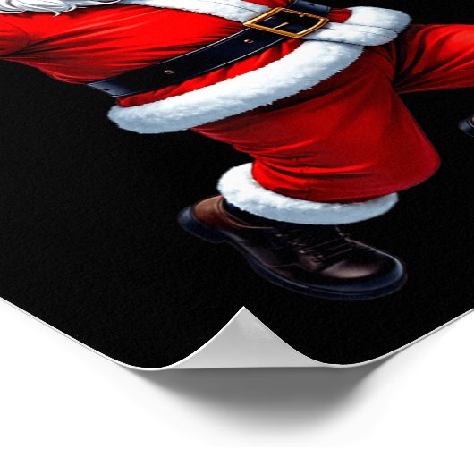 Funny Santa Playing Volleyball WeihnachtsLICHT XM Poster (Ecke)