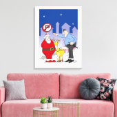 Funny Santa Police Officer Cartoon Leinwanddruck (Insitu (Wohnzimmer))
