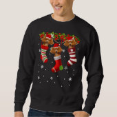 Funny Santa Poodle Weihnachtssockhund Lover Gif Sweatshirt (Vorderseite)