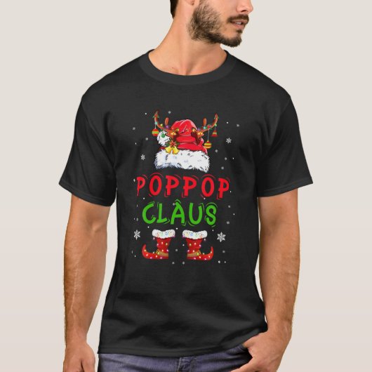 Funny Santa Poppop Claus Weihnachten Familiengesch T-Shirt (Vorderseite)