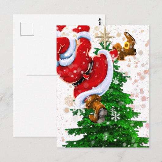 Funny Santa Postkarte (Vorne/Hinten)