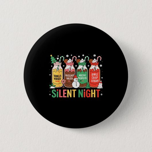 Funny Santa Profol Silent Night Icu Nurses Merry C Button (Vorderseite)