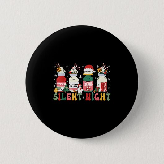 Funny Santa Profol Silent Night Icu Nurses Merry C Button (Vorderseite)