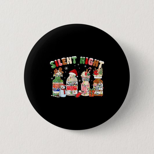 Funny Santa Profol Silent Night Icu Nurses Merry C Button (Vorderseite)