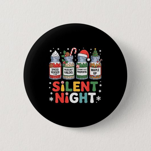 Funny Santa Profol Silent Night Icu Nurses Merry C Button (Vorderseite)