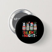 Funny Santa Profol Silent Night Icu Nurses Merry C Button (Vorne & Hinten)