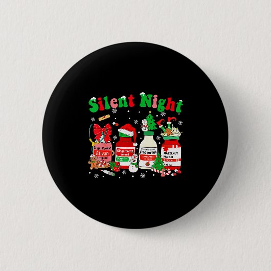 Funny Santa Profol Silent Night Icu Nurses Merry C Button (Vorderseite)
