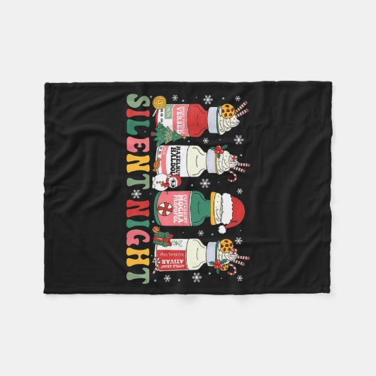 Funny Santa Profol Silent Night Icu Nurses Merry C Fleecedecke (Vorderseite (Horizontal))