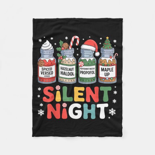 Funny Santa Profol Silent Night Icu Nurses Merry C Fleecedecke (Vorderseite)