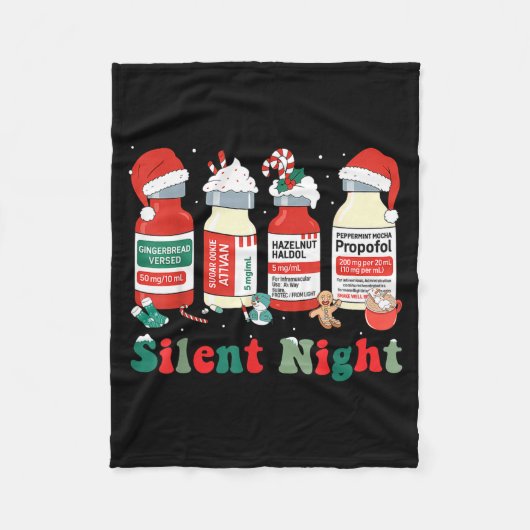 Funny Santa Profol Silent Night Icu Nurses Merry C Fleecedecke (Vorderseite)