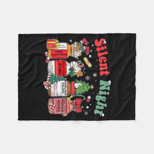 Funny Santa Profol Silent Night Icu Nurses Merry C Fleecedecke (Vorderseite (Horizontal))