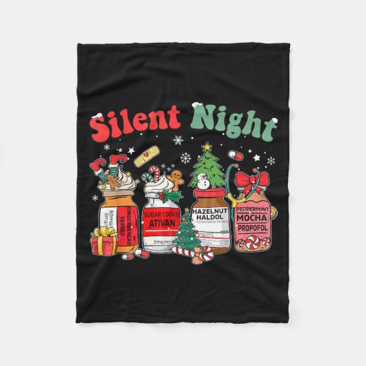 Funny Santa Profol Silent Night Icu Nurses Merry C Fleecedecke (Vorderseite)