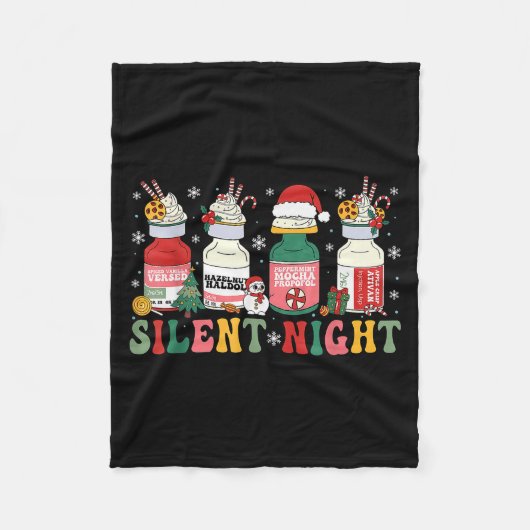 Funny Santa Profol Silent Night Icu Nurses Merry C Fleecedecke (Vorderseite)