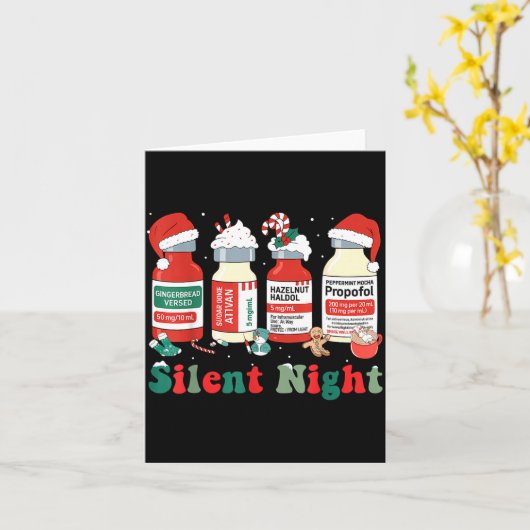 Funny Santa Profol Silent Night Icu Nurses Merry C Karte (Gelbe Blume)