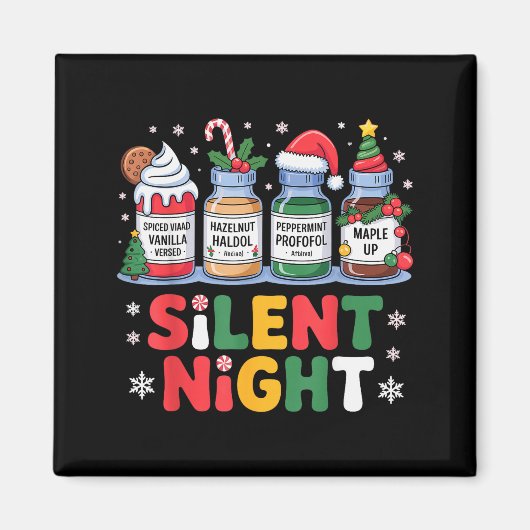Funny Santa Profol Silent Night Icu Nurses Merry C Magnet (Vorne)