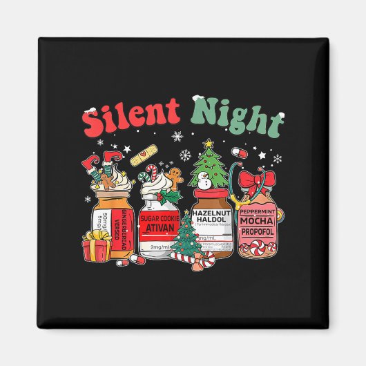 Funny Santa Profol Silent Night Icu Nurses Merry C Magnet (Vorne)