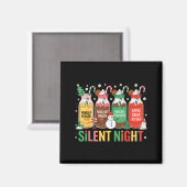 Funny Santa Profol Silent Night Icu Nurses Merry C Magnet (Vorderseite/Rückseite)
