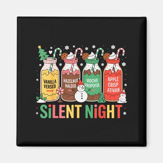 Funny Santa Profol Silent Night Icu Nurses Merry C Magnet (Vorne)