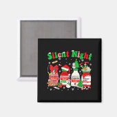 Funny Santa Profol Silent Night Icu Nurses Merry C Magnet (Vorderseite/Rückseite)