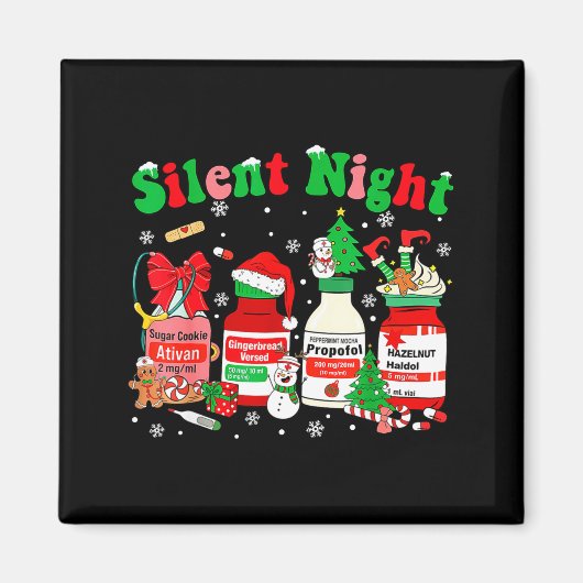 Funny Santa Profol Silent Night Icu Nurses Merry C Magnet (Vorne)