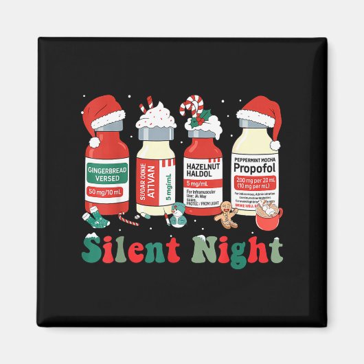 Funny Santa Profol Silent Night Icu Nurses Merry C Magnet (Vorne)