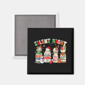 Funny Santa Profol Silent Night Icu Nurses Merry C Magnet (Vorderseite/Rückseite)