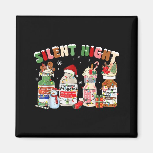 Funny Santa Profol Silent Night Icu Nurses Merry C Magnet (Vorne)