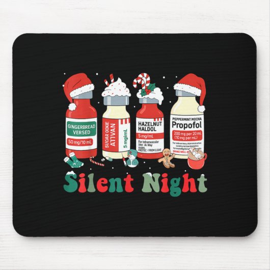 Funny Santa Profol Silent Night Icu Nurses Merry C Mousepad (Vorne)
