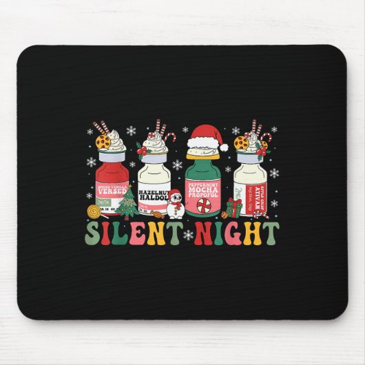 Funny Santa Profol Silent Night Icu Nurses Merry C Mousepad (Vorne)