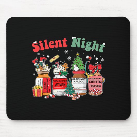 Funny Santa Profol Silent Night Icu Nurses Merry C Mousepad (Vorne)