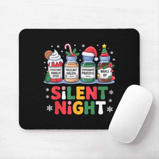 Funny Santa Profol Silent Night Icu Nurses Merry C Mousepad (Mit Mouse)