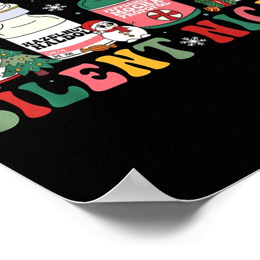 Funny Santa Profol Silent Night Icu Nurses Merry C Poster (Ecke)