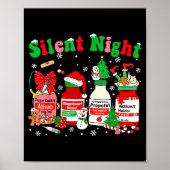 Funny Santa Profol Silent Night Icu Nurses Merry C Poster (Vorne)