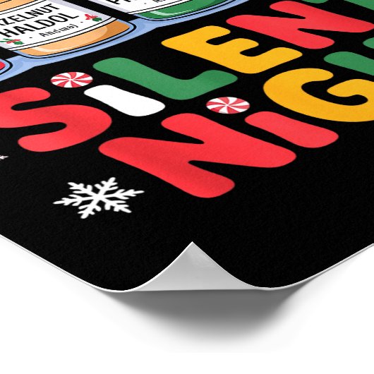 Funny Santa Profol Silent Night Icu Nurses Merry C Poster (Ecke)