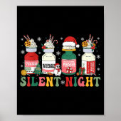Funny Santa Profol Silent Night Icu Nurses Merry C Poster (Vorne)