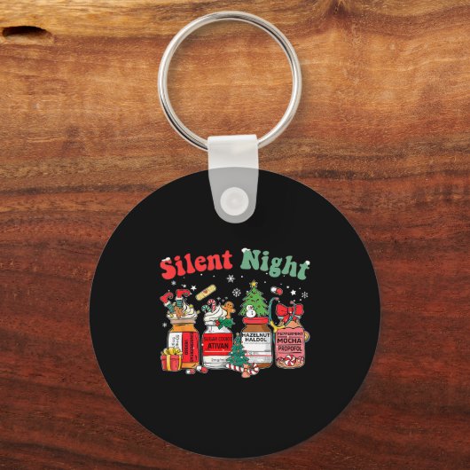 Funny Santa Profol Silent Night Icu Nurses Merry C Schlüsselanhänger (Vorderseite)