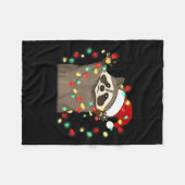 Funny Santa Racoon Overstimulated But Festive Xmas Fleecedecke (Vorderseite (Horizontal))