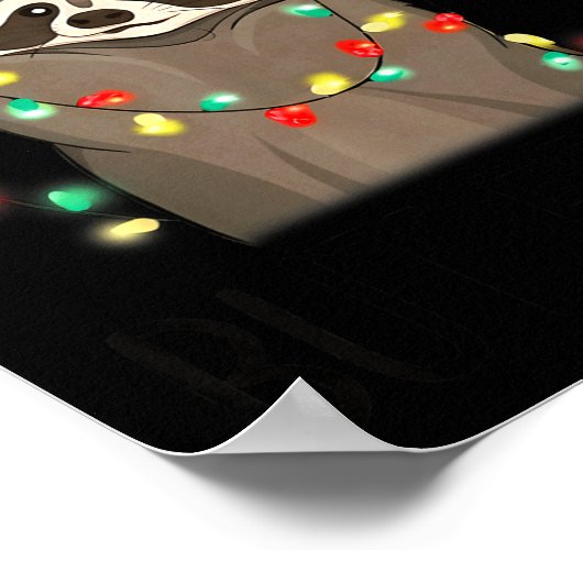 Funny Santa Racoon Overstimulated But Festive Xmas Poster (Ecke)