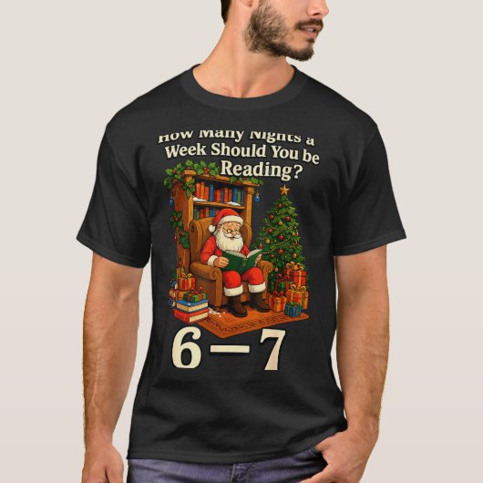 Funny Santa Reading 67 Meme Tee Christmas Teacher  (Vorderseite)