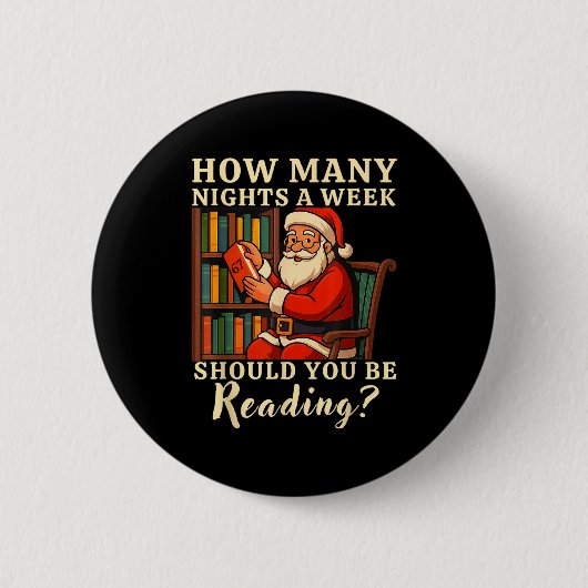 Funny Santa Reading 67 Meme Tee Christmas Teacher Button (Vorderseite)